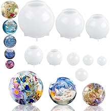 9 Pcs Seamless 3D Sphere Silicone Molds for Resin Casting