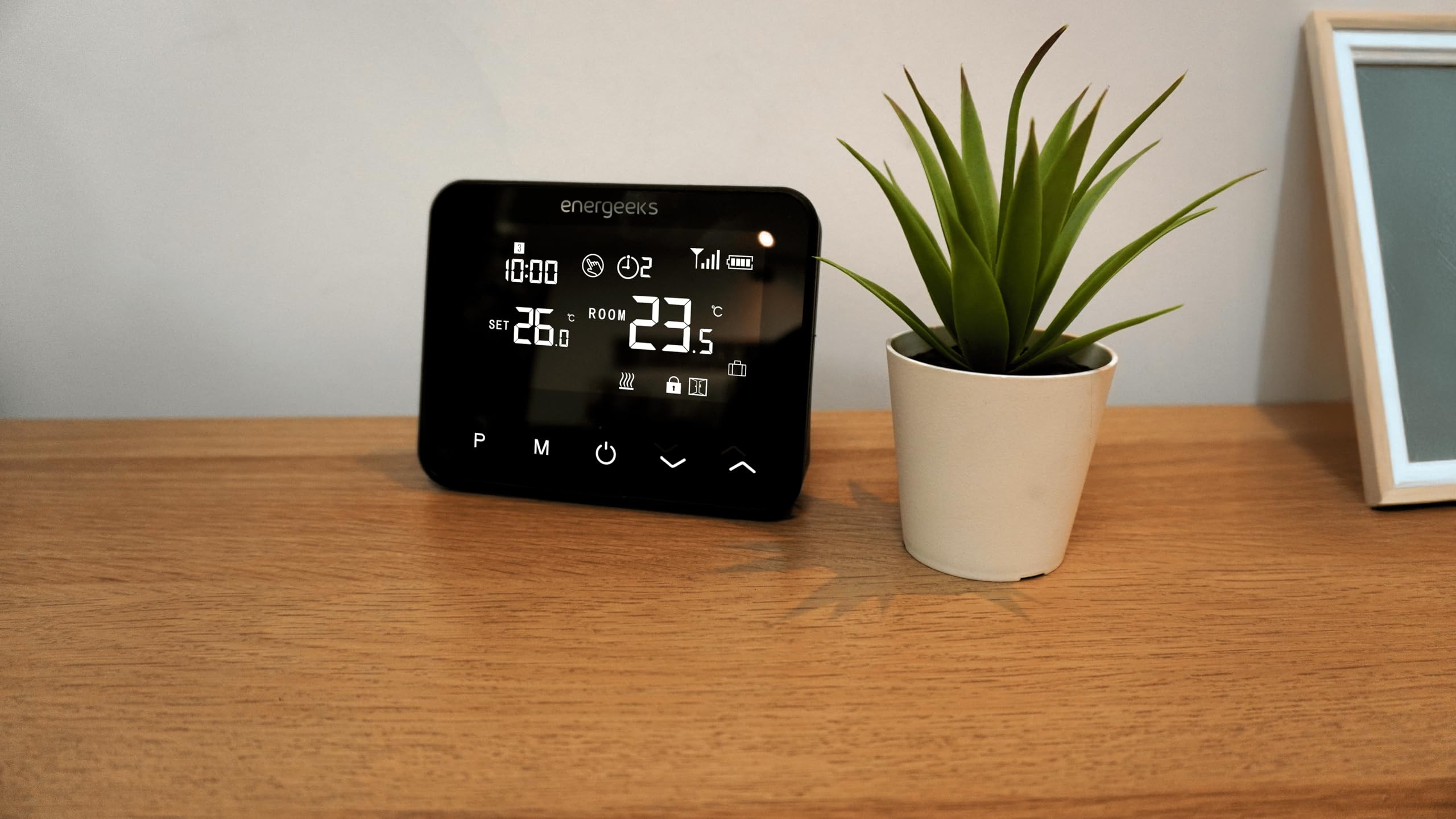 Energeeks Phoenix - Inteligentny termostat WiFi - Automatyczny i programowalny - Kompatybilny z kotłami gazowymi, benzynowymi, pelletowymi i ogrzewaniem podłogowym - Pilot z aplikacją - Kompatybilny z