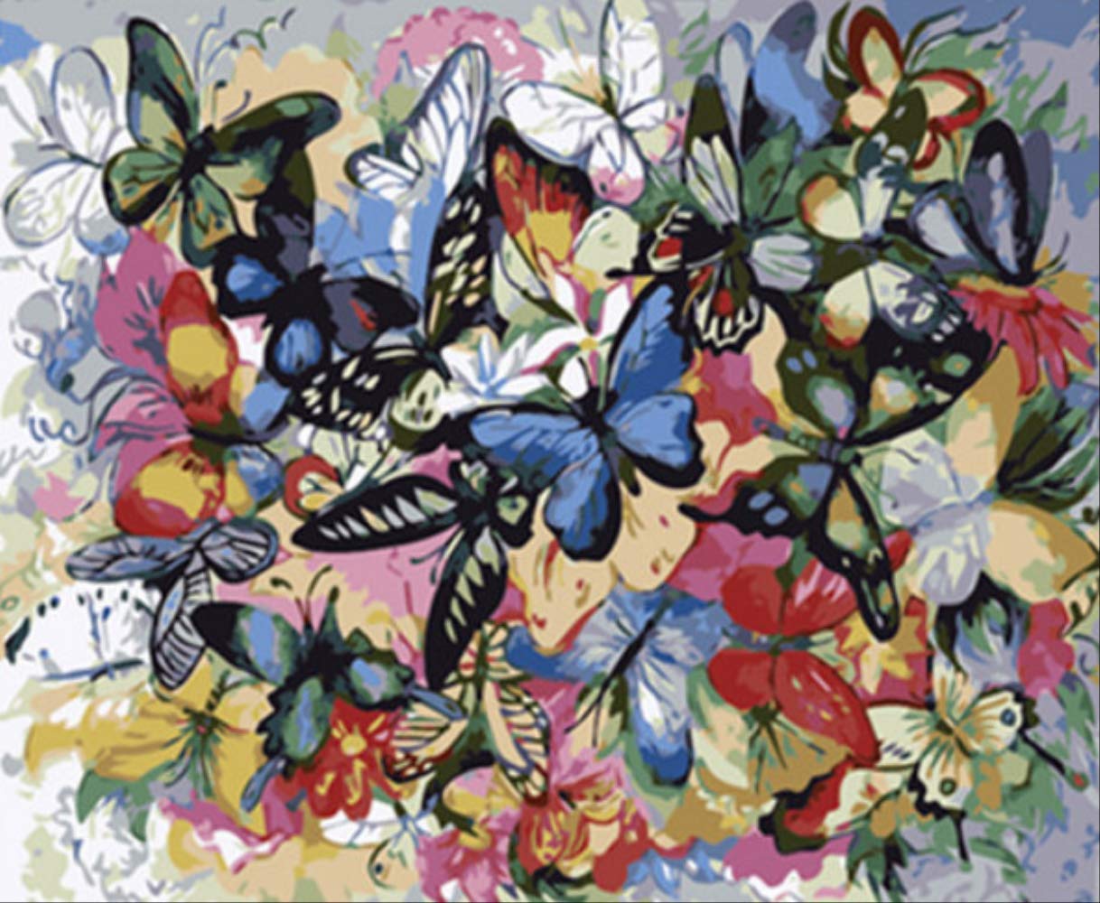 ZO MEBER Color Butterfly DIY Digital Oil Painting Acrylic Paint Home Decor Canvas40×50cm