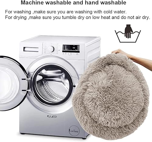 Miniatura 3 de Camas para gatos de interior, cama para perros de 20 pulgadas para perros pequeños y grandes, cama redonda lavable para cachorros y gatitos con