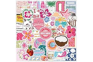 61pcs Aesthetic Coconut Girl Stickers for Water Bottles, Laptops, Luggage (Perfect Gift...