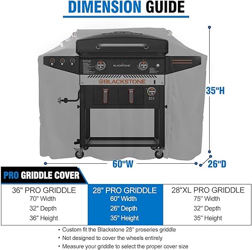 Miniatura 2 de Cubierta de parrilla para parrilla Blackstone ProSeries de 28 pulgadas, a prueba de rasgaduras, material resistente a la parrilla culinaria de 60