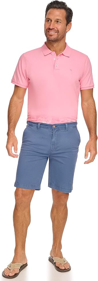 Margaritaville Mens Sun-Bleached - Cotton Shorts with Button/Zipper Waistband Closure