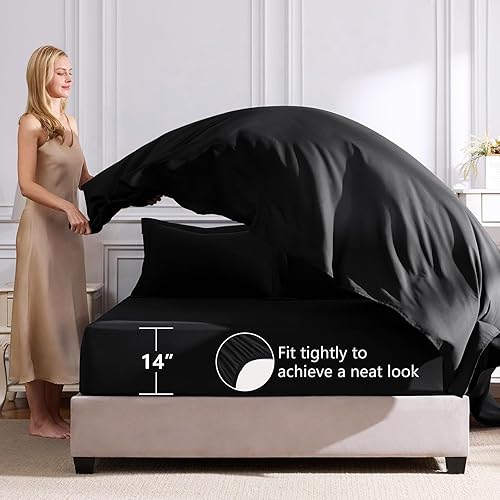 Miniatura 59 de CozyLux Juego de edredón de tamaño Queen, rojo burdeos, toda la ropa de cama en una sola bolsa, 7 piezas: edredón, fundas de almohada y de almohada