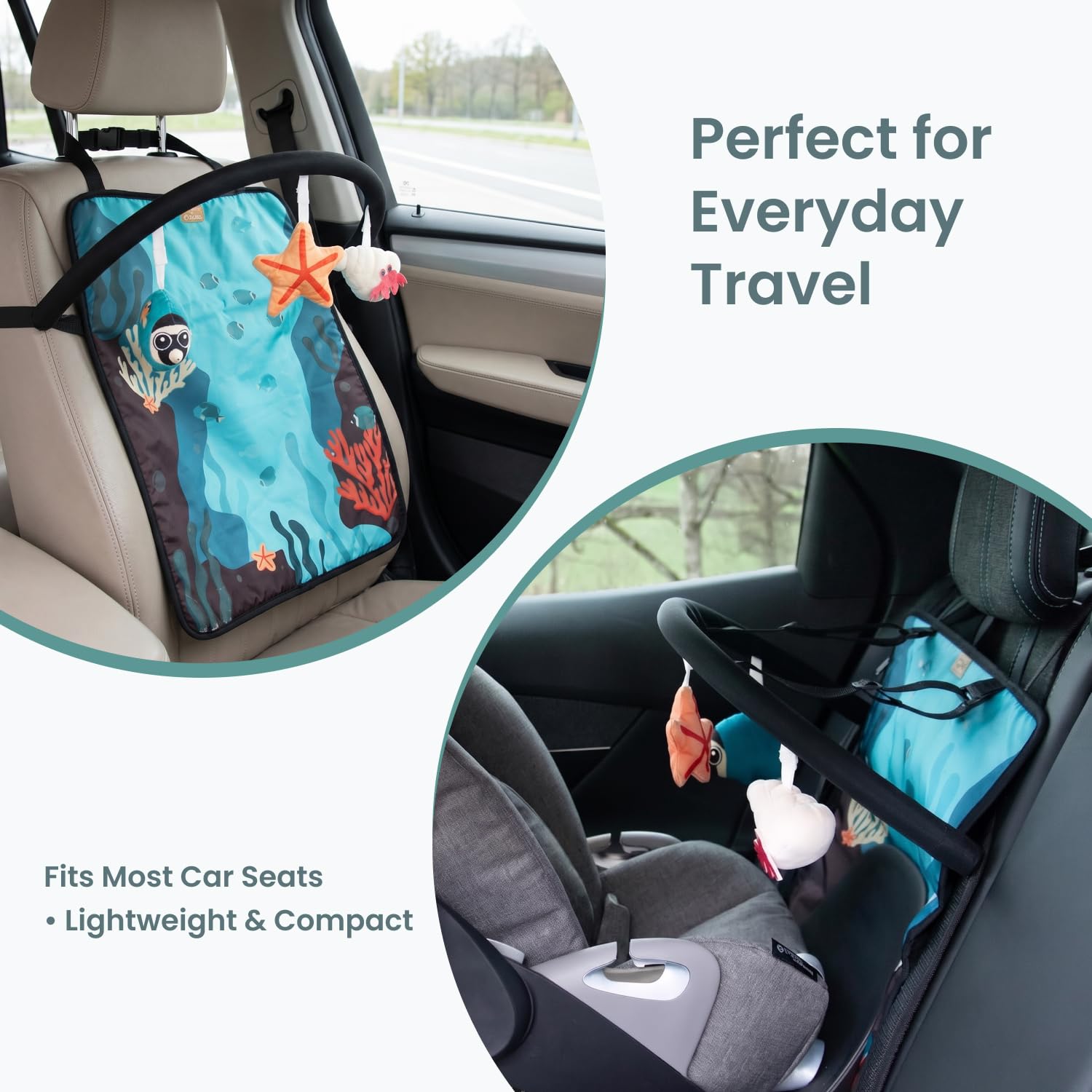 Aktivitätsbogen für Babyauto – phosphoreszierend, abnehmbares Spielzeug, sensorische Stimulation – für Autositz – ab 0 Monaten – einfach zu installieren