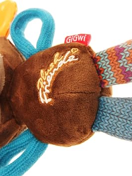 Gigwi Dog Toy Plush Friends Puffy Animal Monkey