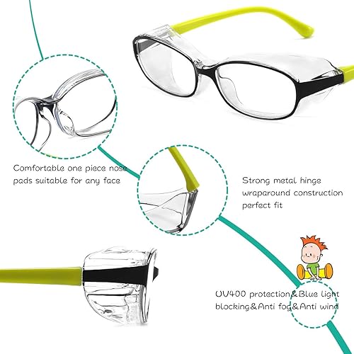 Miniatura 4 de Dollger Gafas de seguridad antivaho con bloqueo de luz azul, lentes de protección UV400 para niños de 0 a 6 años, gafas de seguridad anti polen