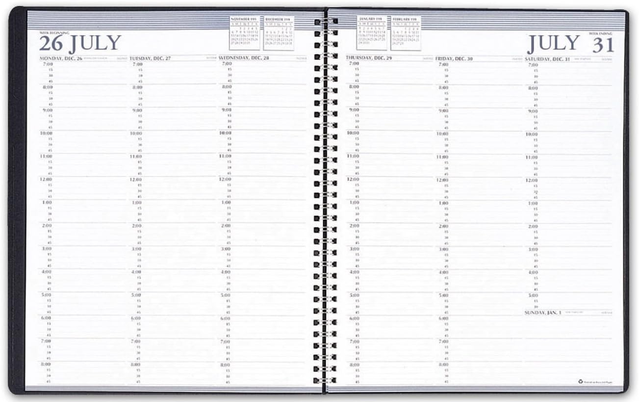 House of Doolittle Academic Weekly Planner, 8.5 x 11 Inch 12 Months August 2011 to July 2012 Black Planner, Recycled, Made in The USA (HOD257202)