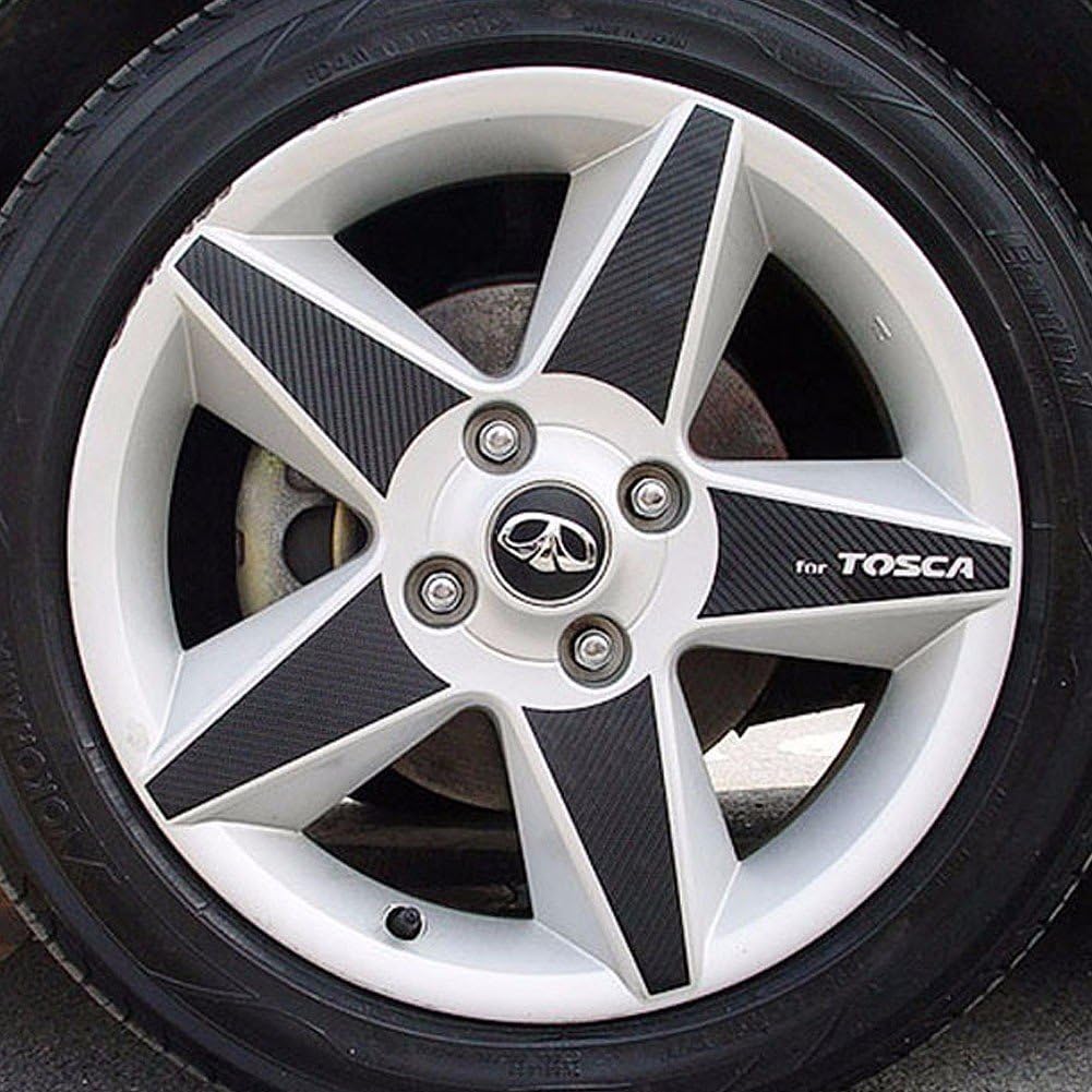 CAR AUTO Carbon Tuning Wheel Hub Mask Decal Sticker Set for GM Chevrolet Epica/Tosca 2006-08 17"