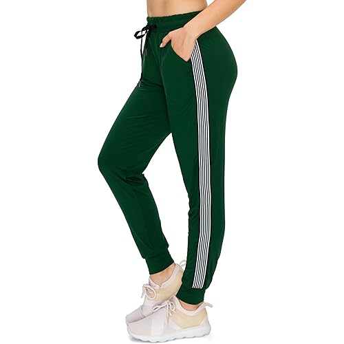 ALWAYS Women Joggers Casual Sweatpants - Buttery Soft Light Comfy Lounge Striped Pants with Pockets