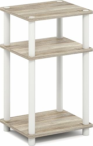 Miniatura 7 de Furinno Turn-N-Tube - Mesa auxiliar de 3 niveles, mesita de noche, mesita de noche, para sala de estar, dormitorio, roble claro