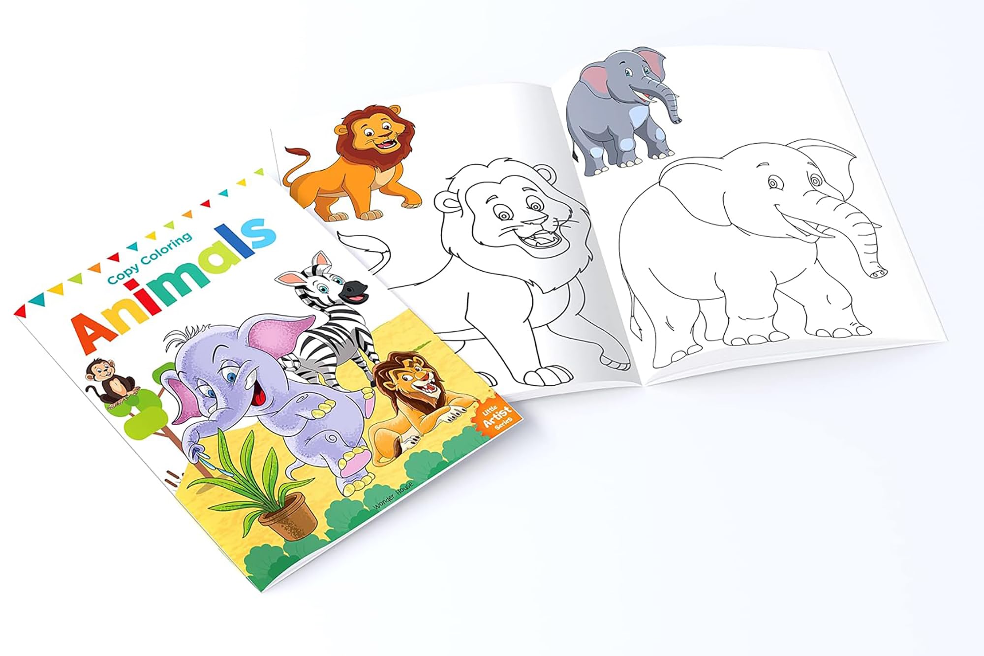 Little Artist Copy Colouring Books: Set of 8 (Birds, Sea Animals, Fruits, Animals, Vegetables, Dinosaurs, Cars and People Around Us) 1