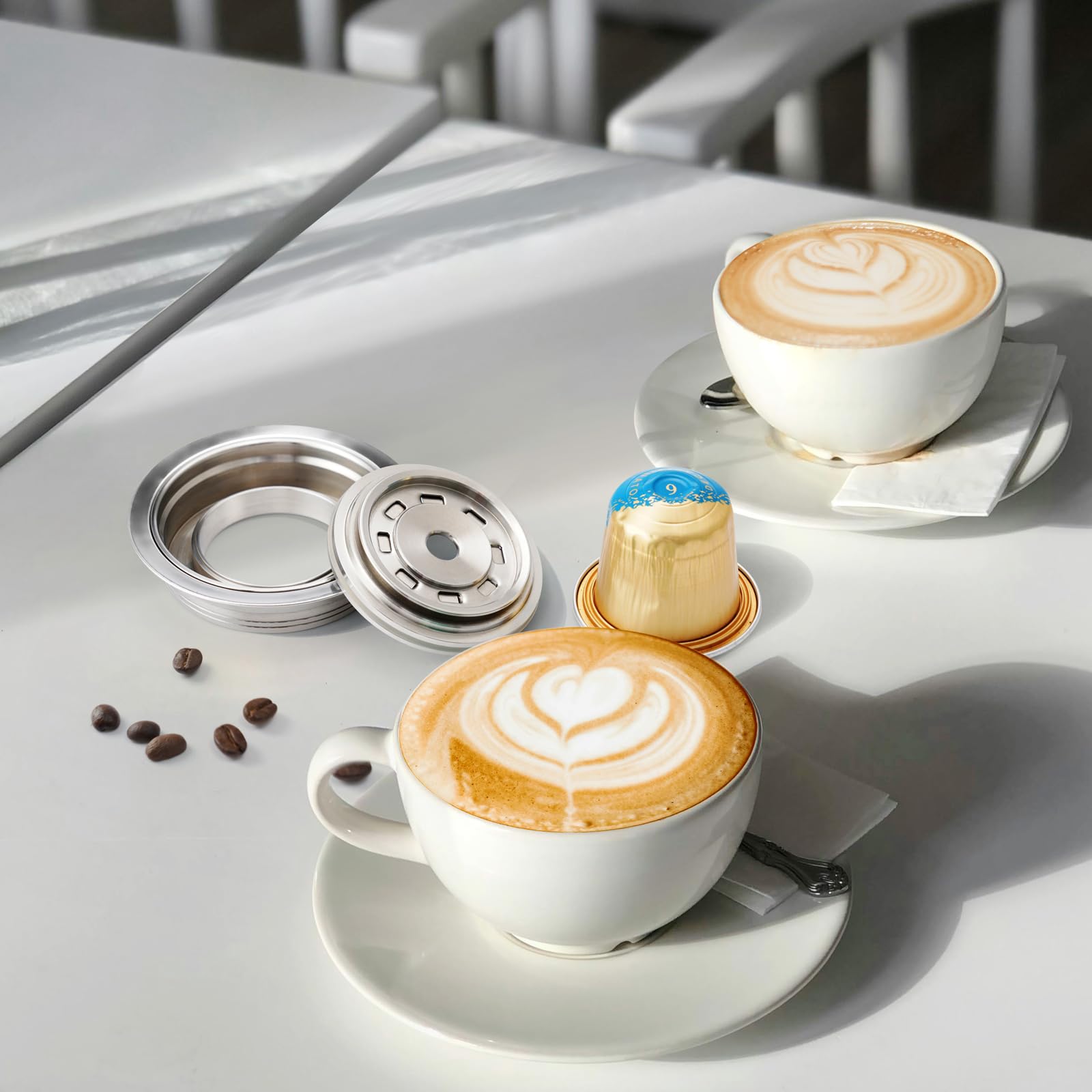 Vertuoline - Adattatore riutilizzabile per capsule di caffè NS Pod Vertuo Pop Next,Convertitore per capsule di caffè in acciaio inossidabile compatibile con Delonghi ENV135 VertuoLine GCA1 (80 ml)