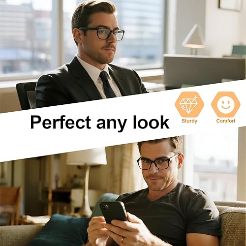 Miniatura 9 de OCCI CHIARI Gafas de lectura para hombre, con increíble comodidad, ultraligeras y marco completo