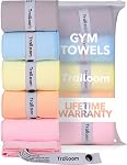 Trailoom Serviettes de gym en microfibre, à sec rapide, très absorbante, sans odeur & Femmes - Sweat de sport d'entraînement Serviette pour le yoga chaud, tennis, course, exercice, travail dehors, camping, ensemble de 5