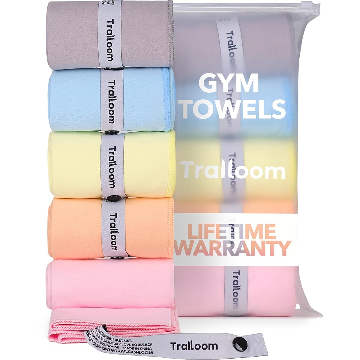 Trailoom Microfiber Gym Towels, Quick Dry, Highly Absorbing, Odor-Free