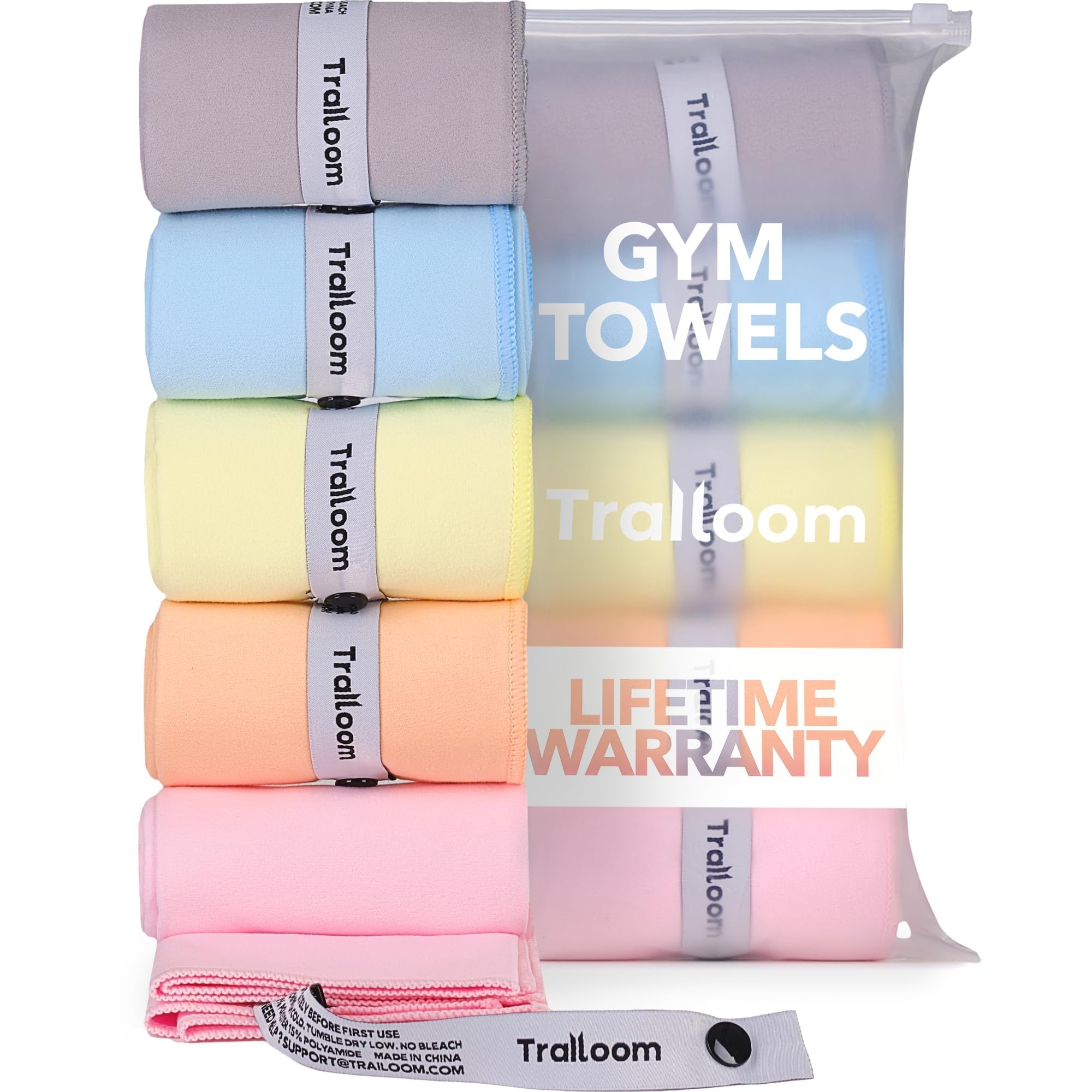 Trailoom Microfiber Gym Towels, Quick Dry, Highly Absorbing, Odor-Free