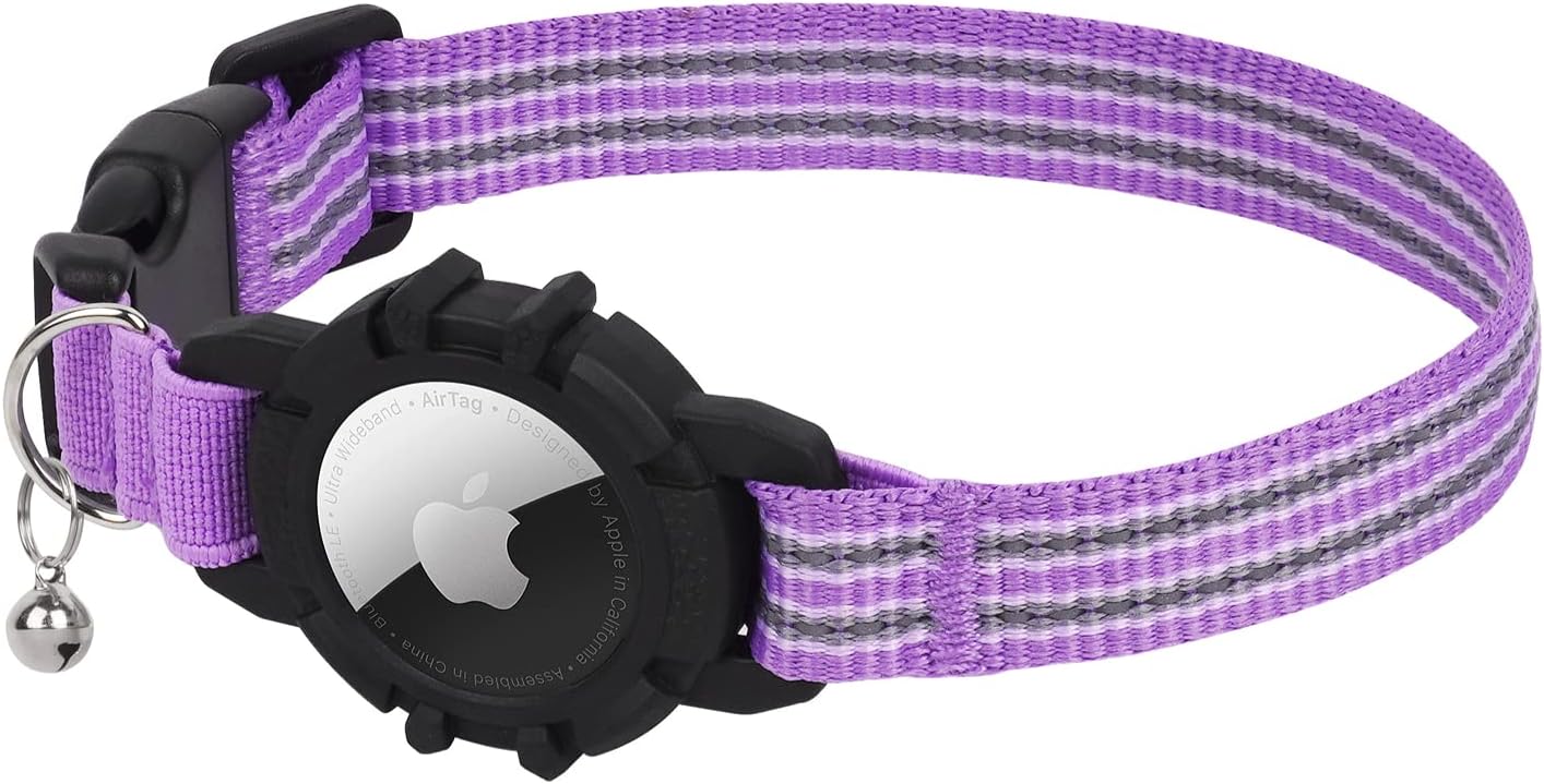 AirTag Cat Collar, FEEYAR Integrated Apple Air Tag Cat