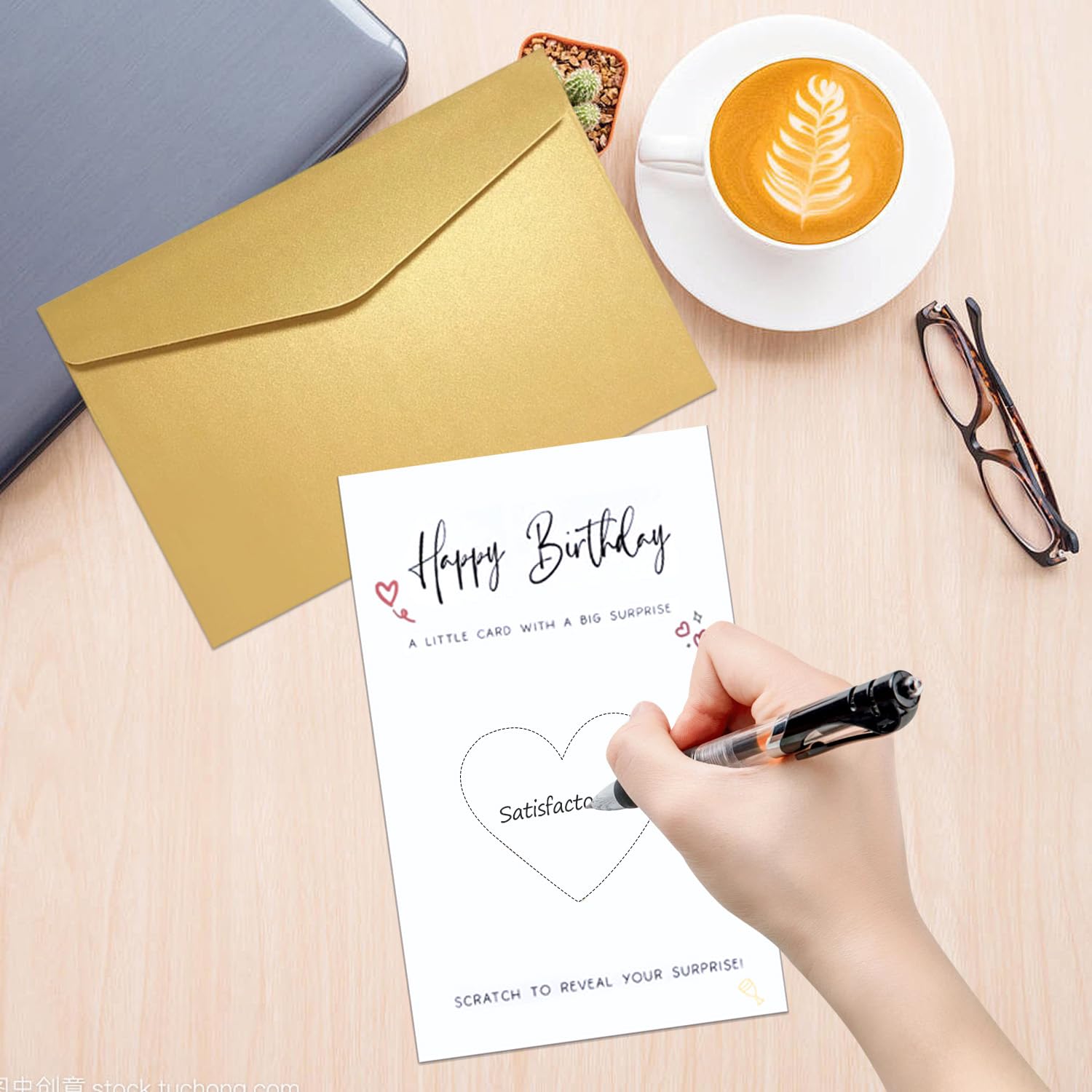 1 pezzo Biglietto di auguri personalizzato da grattare per il