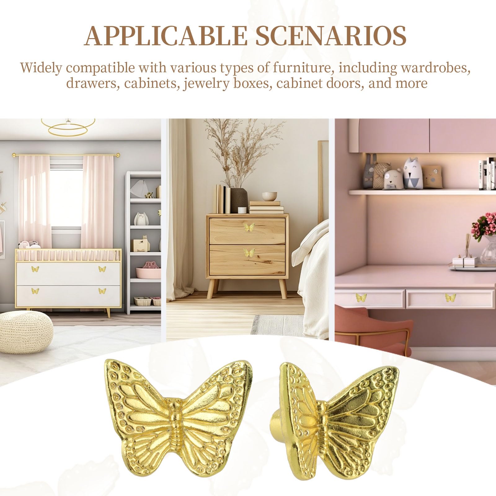 gold butterfly dresser knobs Gold Butterfly Shape Metallic Knob