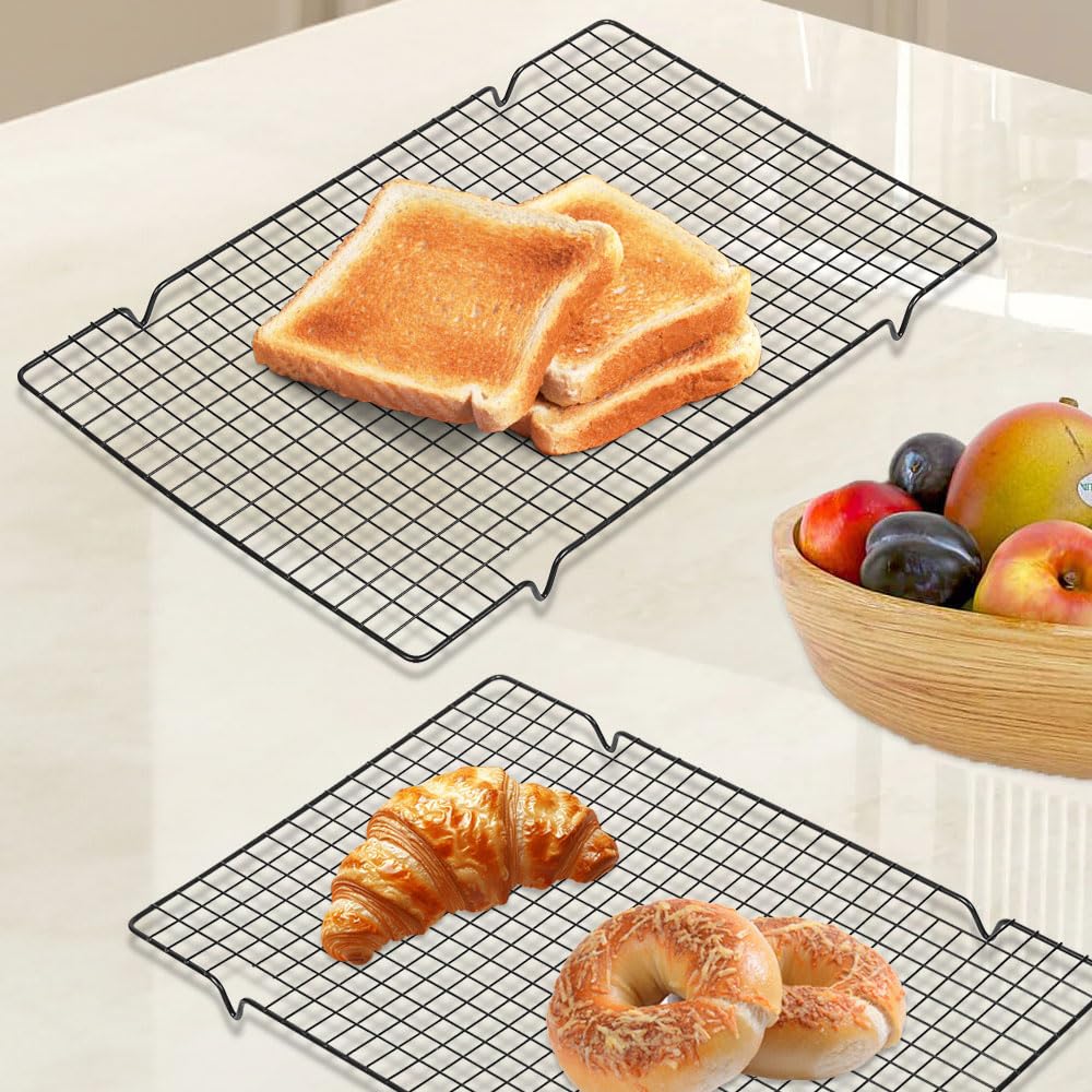 3 Pezzi Griglia Acciaio Inox, 40cm Griglia di Raffreddamento, Griglia Forno Universale, Griglia per Glassare Dolci, Griglia da Forno, Griglia Rettangolare per Raffreddamento Cottura