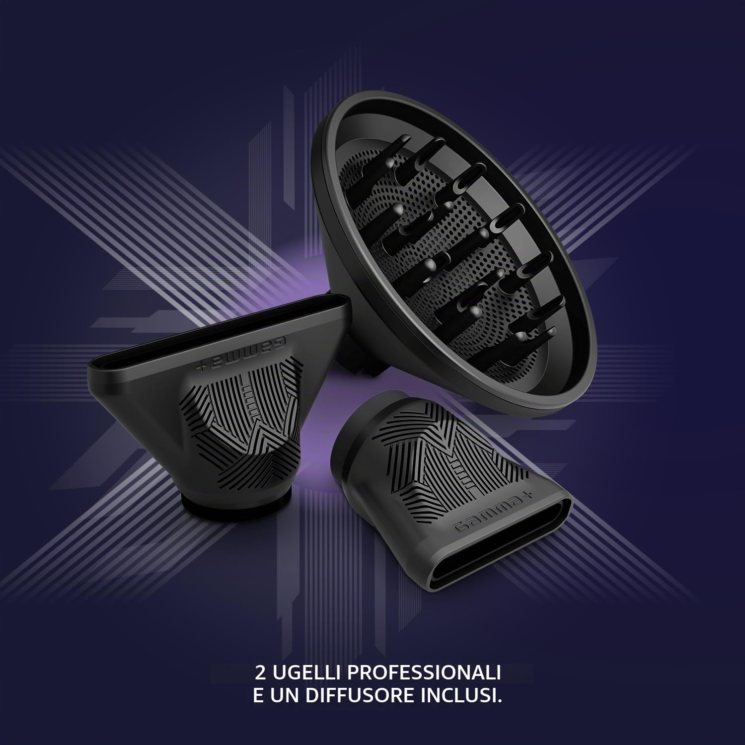 Gamma+ XCEED Asciugacapelli Professionale con Ossigeno Attivo, Infrarossi e Ioni Negativi | Phon Leggero 300 gr | Asciugatura Rapida | Anti-Crespo | Styling da Parrucchiere a Casa | Design Italiano