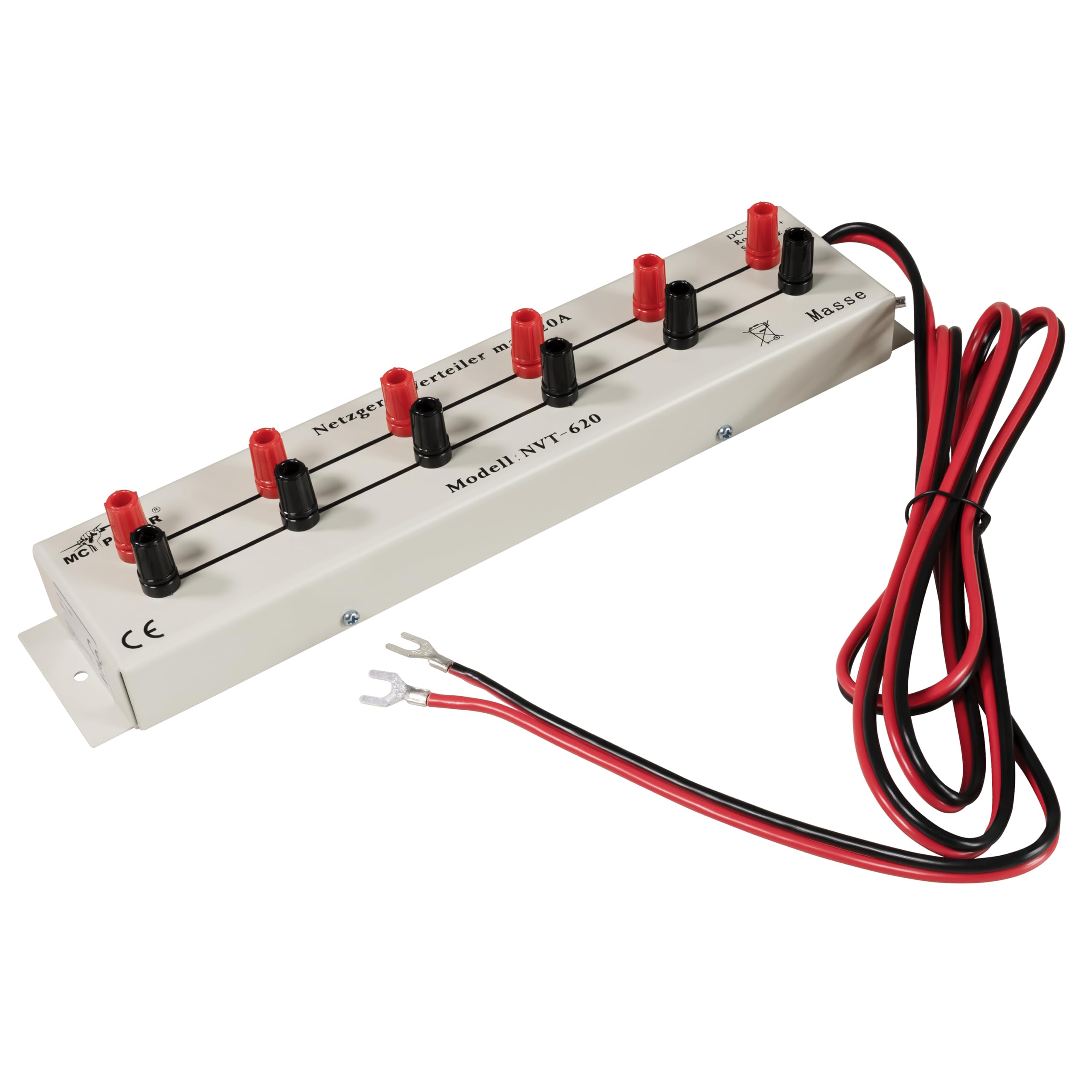 MC Power - Netzgerät-Verteilerleiste | NVT-620 | 1x EIN, 6 Ausgänge, 20 A max., DC