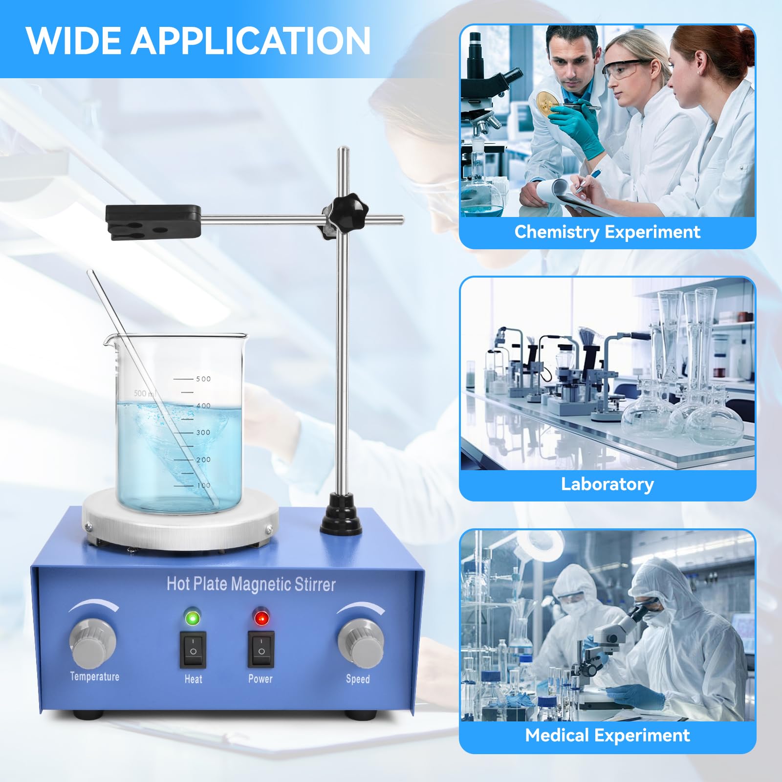 Magnetic Stirrer Hot Plate - Heat & Mix Up to 1000ml -3