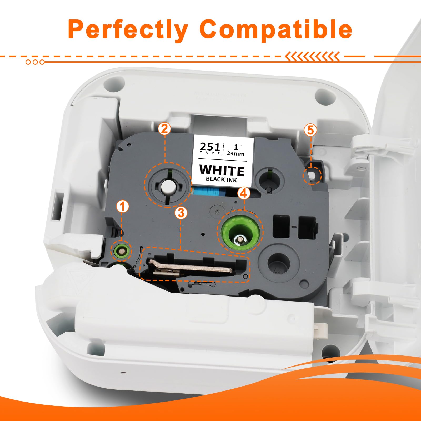 Tz Tape 18mm 0.7 Laminated White TZe-241 Compatible With Brother Label Label Tape