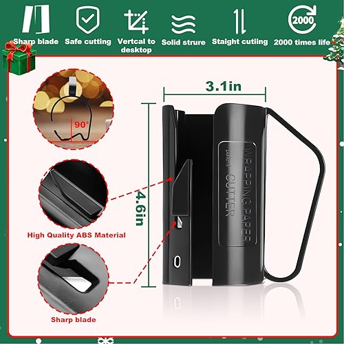 Miniatura 4 de Holipardy Cortador de papel de regalo con asa (paquete de 2) recortadora de línea deslizante para Acción de Gracias, Navidad, decoración de