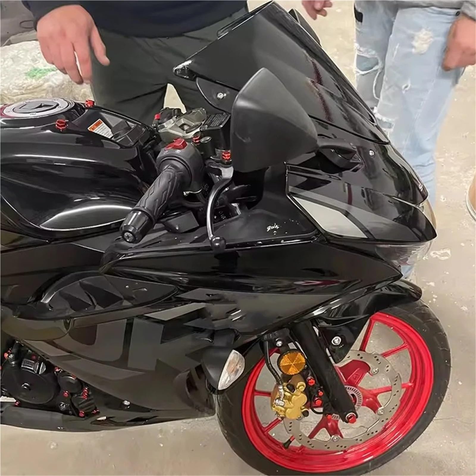 Osłona przeciwsłoneczna Szyba przednia GSXR125 Pasuje do Suzuki GSXR 125 GSXR150 GSX-R 150 2018-2022 Przednia osłona przeciwwiatrowa Double Bubble(Black)