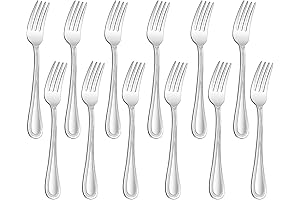 HaWare 12-Piece Pearled Edge Classic Dessert Forks