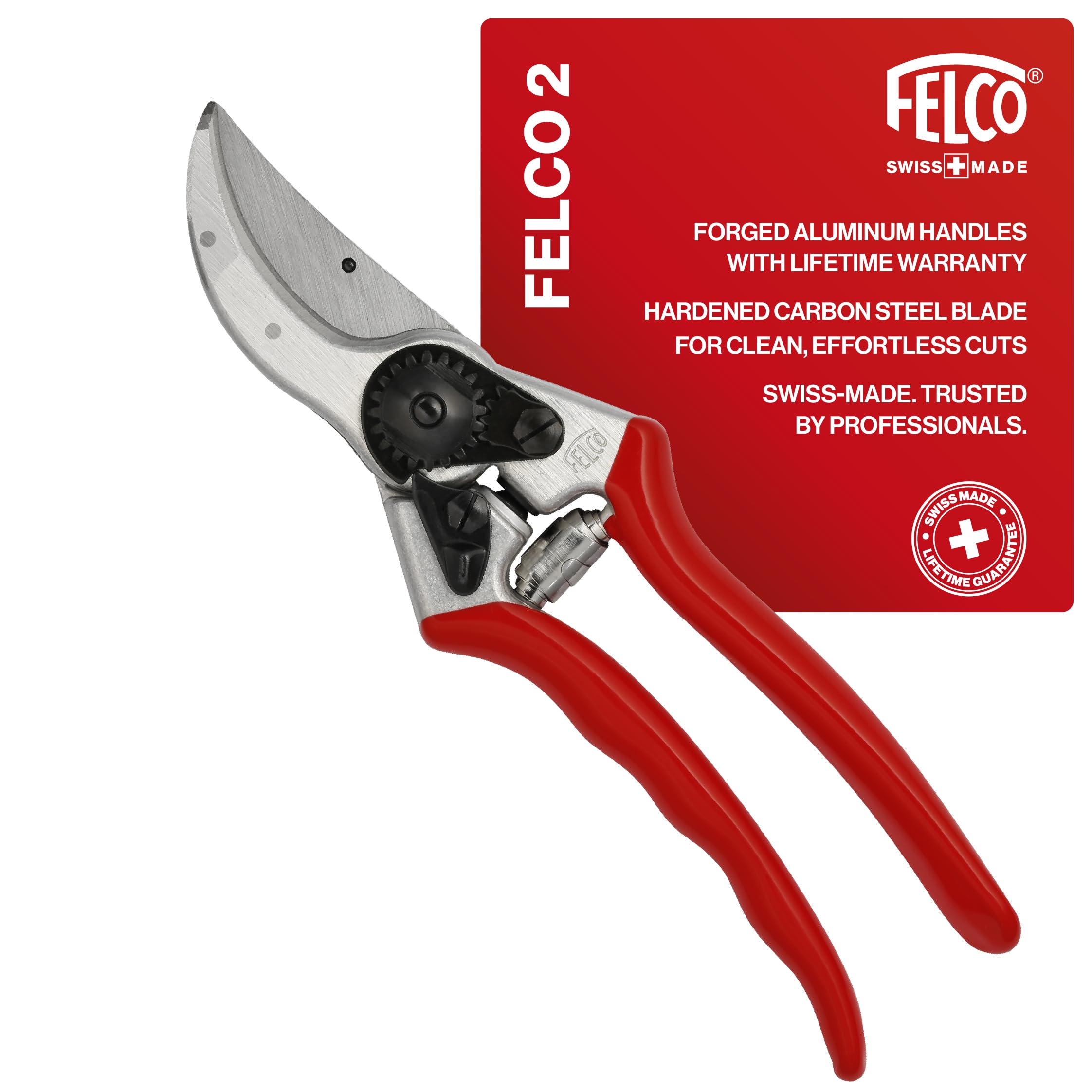 Felco F2 Pruning Shears – 9.25" Swiss-Made Garden Clippers for Professional Pruning | Hand Pruners for Gardening | Garden Tool Cutter with Precision Bypass Blade, Aluminum Body, Replaceable Parts