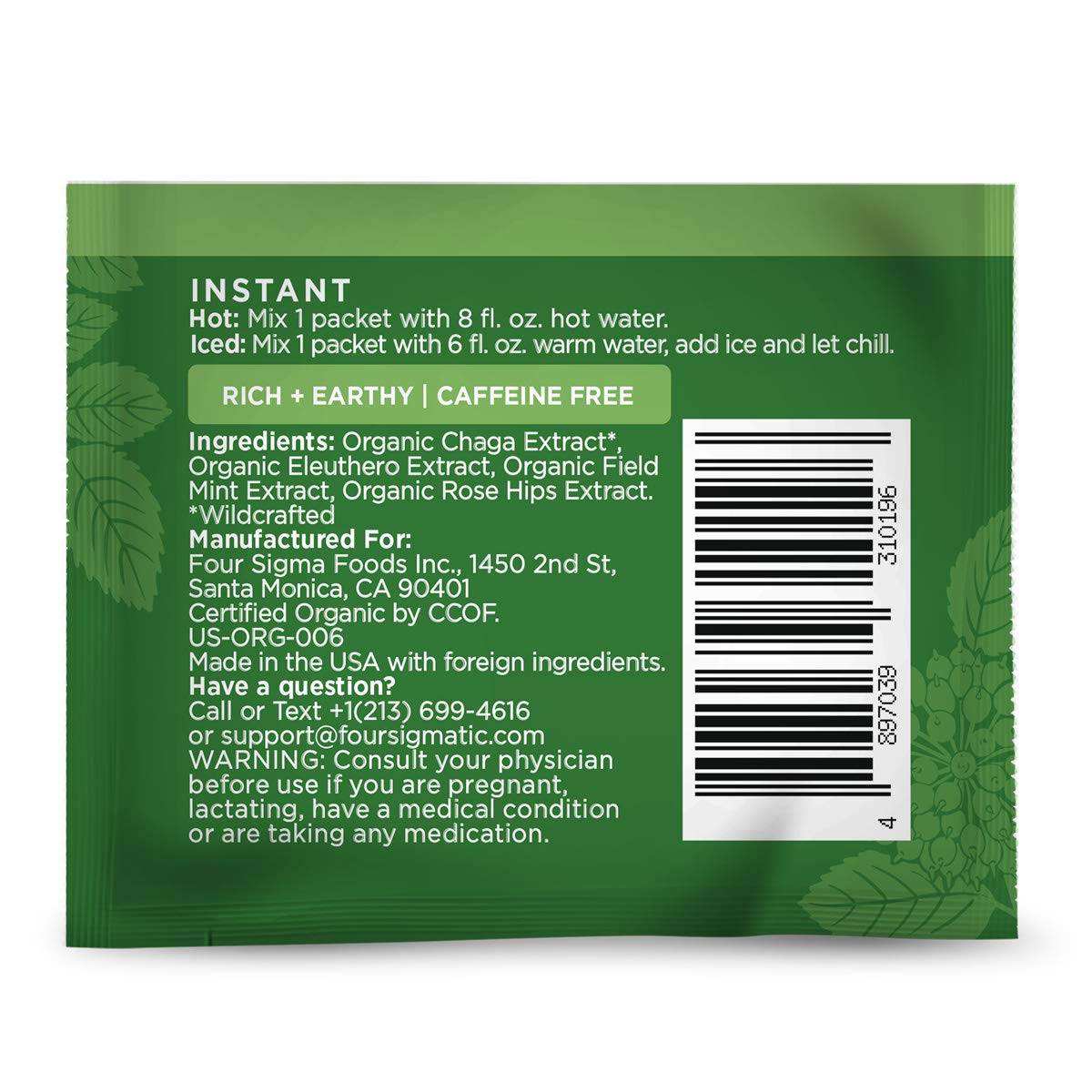 FOUR SIGMATIC Mushroom Elixir Mix with Chaga 20 x 3 g bustine 60 g