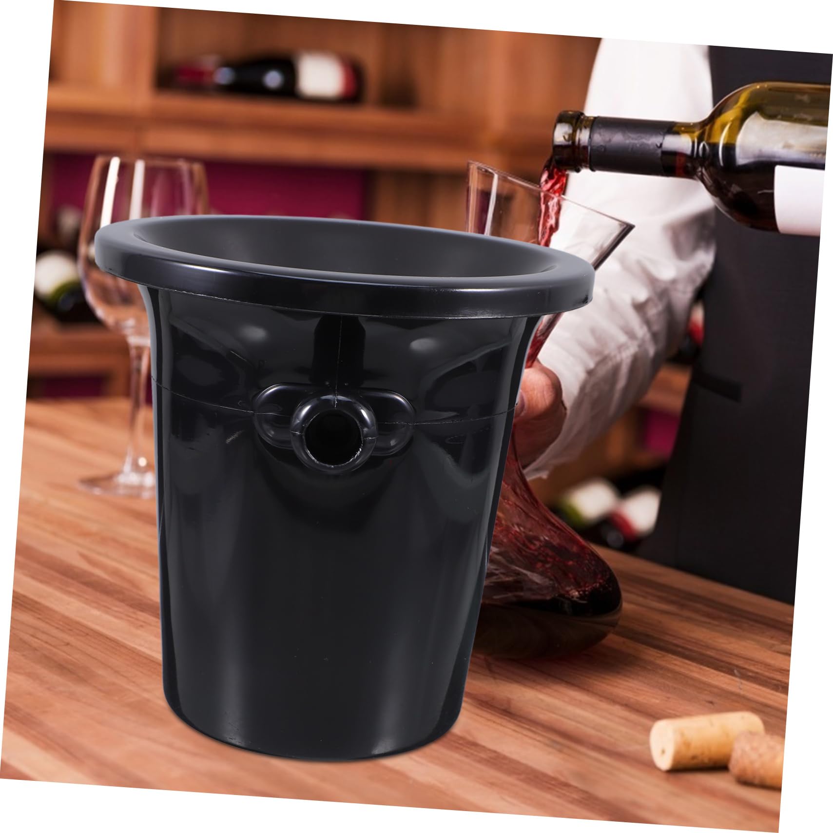 4 Cubos De Hielo Redondos Asas Dobles Escupideras De Vino De Plástico Reforzado para Cata y Degustación En Bares y Fiestas