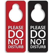 Do Not Disturb Door Hanger Sign, 2 Pack Black & White Double-sided Please Do Not Disturb on both Sides, Do Not Disturb Door Sign for Office Home Clinic, Dorm, Online Class, Conference Sessions and