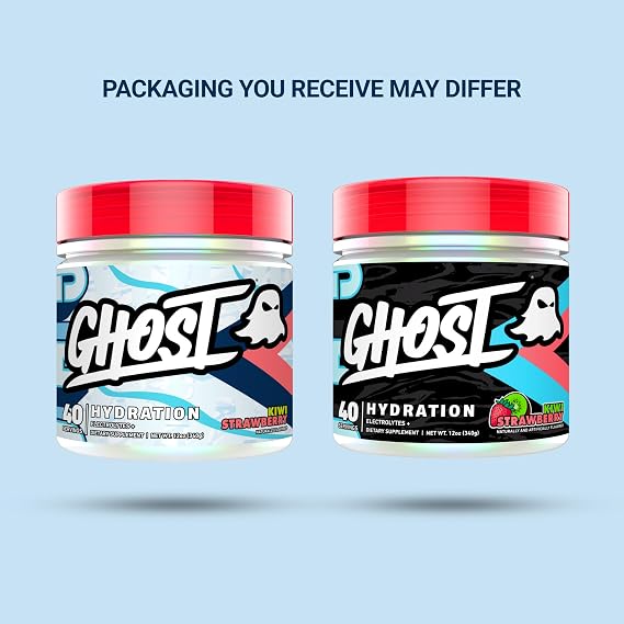 GHOST Hydration Tub, Electrolyte Powder, Kiwi Strawberry - Sugar Free Instant Electrolyte Drink Mix - Caffeine-Free Daily Hydration & Immune Support with Clean Formula - 40 Servings