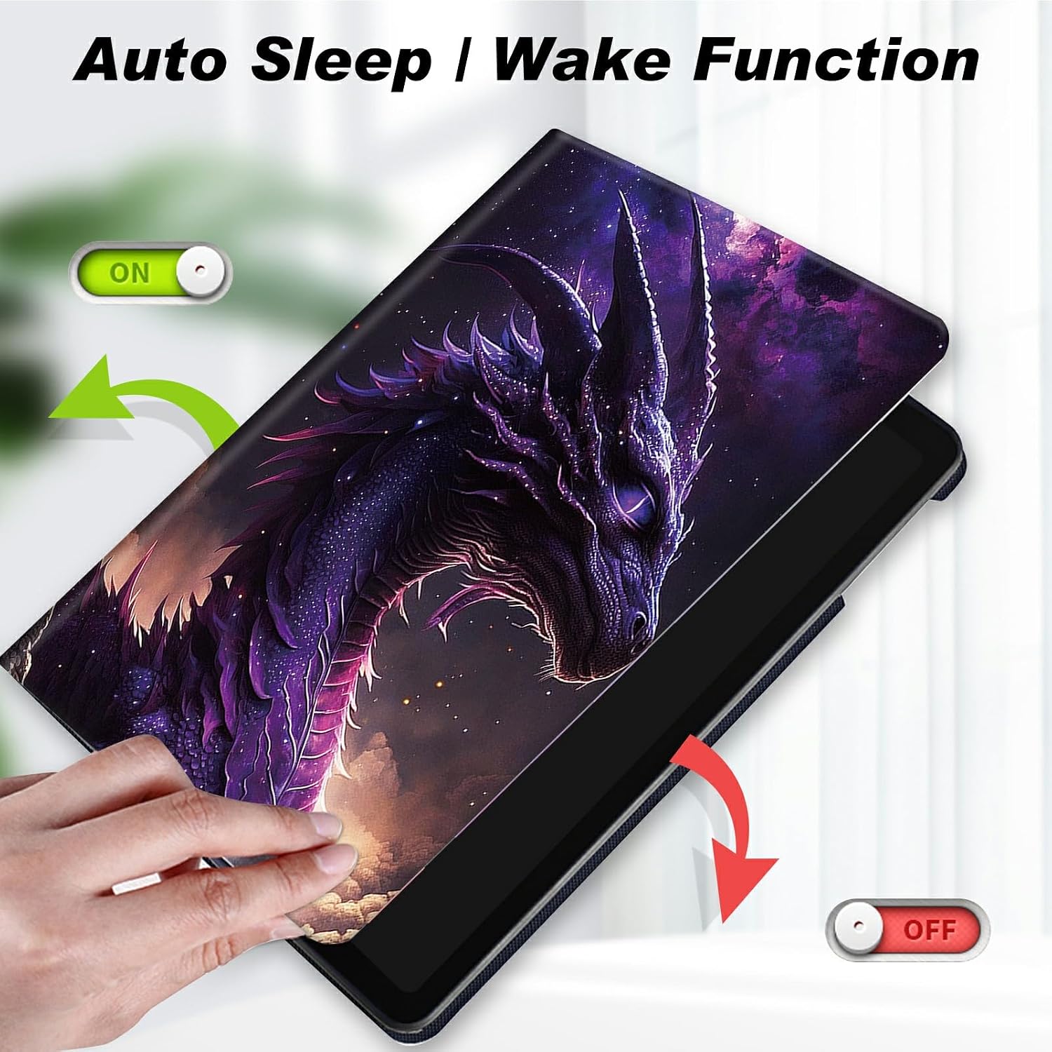 Case for iPad 9th / 8th / 7th Generation 10.2 inch (2021/2020/2019 Released),Slim Lightweight Smart Shell Stand Cover with Auto Wake/Sleep for iPad 10.2" (9th/8th/7th Gen),Purple Dragon