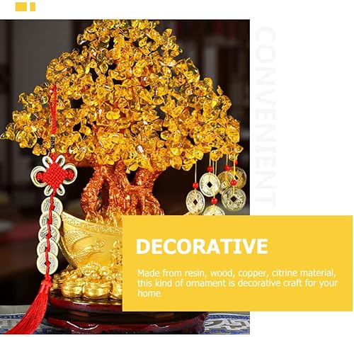 Miniatura 8 de Árbol de cristal para el dinero, Feng Shui, bonsái para fortuna dinero, riqueza, prosperidad y éxito, árbol de piedras preciosas de citrino para