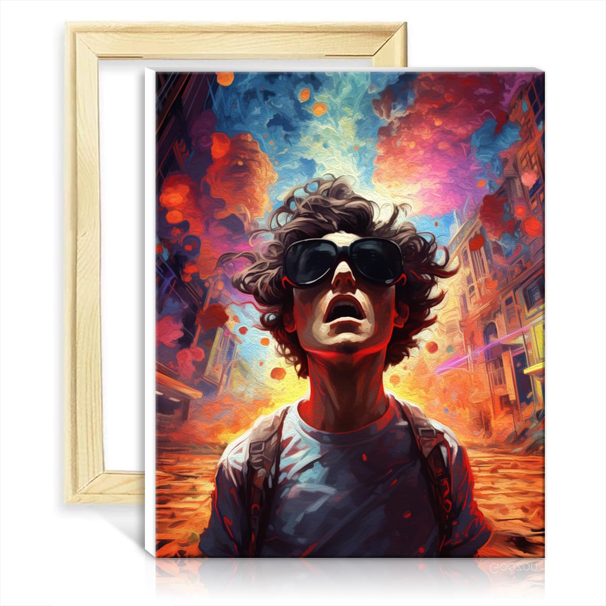 TANGFEIY Paint by Numbers Escape from City Pigment on Canvas Painting Adults with 3 Brushes & Acrylic Paints House Art Deco Crafts DIY Frame(30x40cm) โ image 1