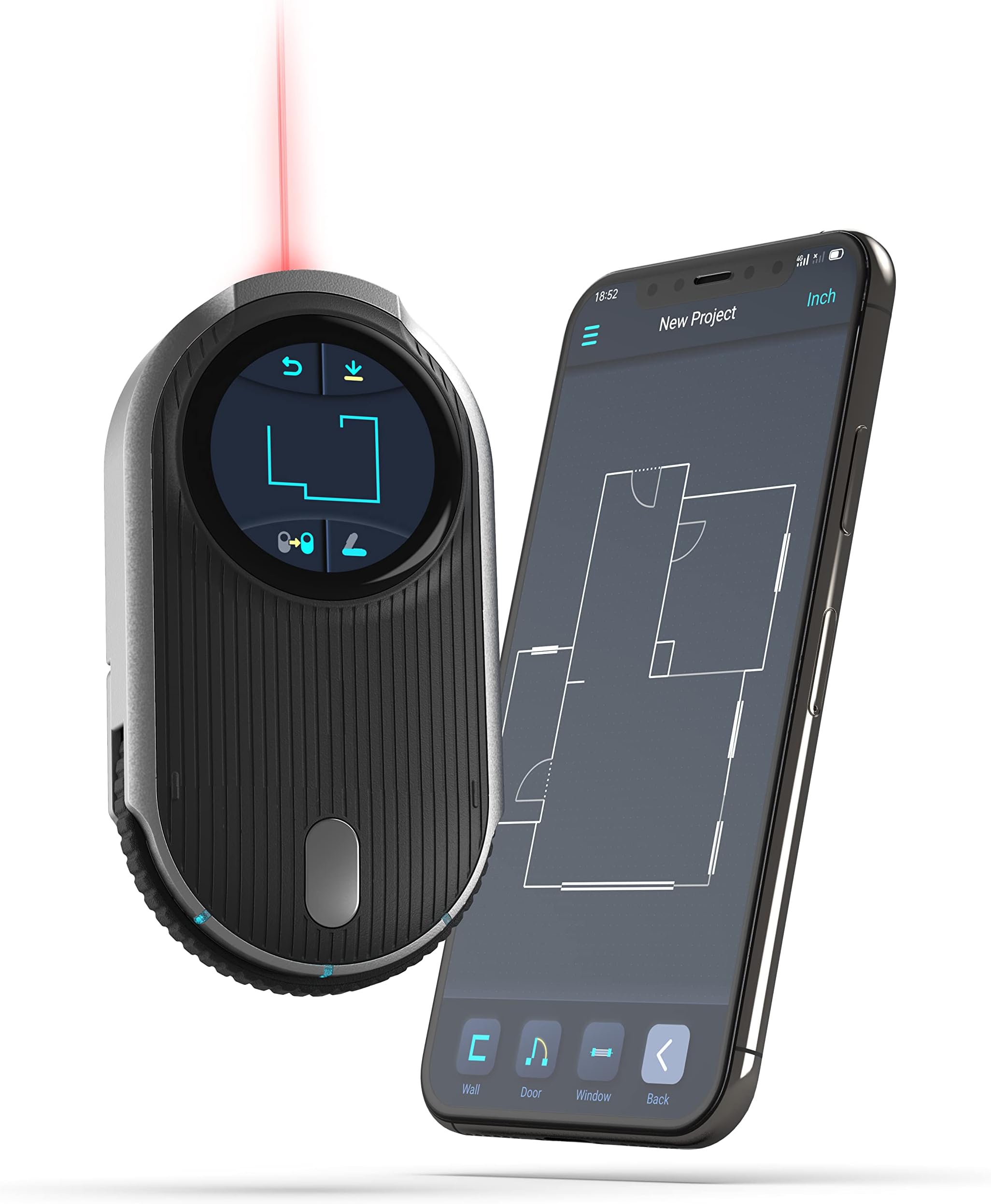 MEAZOR Digital Measuring Tool, 6-in-1 Multifunction Laser Measure, 2D Floor Plan Scan, Laser Measure with Bluetooth, 80ft Digital Tape Measure, ±1/16-inch Accuracy, Mutiple Units M/Ft