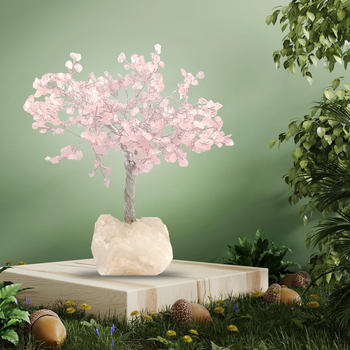 Sponsored Ad - Rose Quartz Crystal Tree - 500 Beads | Healing Gemstone Tree for Love and Peace | Handcrafted Feng Shui Decor for Home and Office for Anniversary