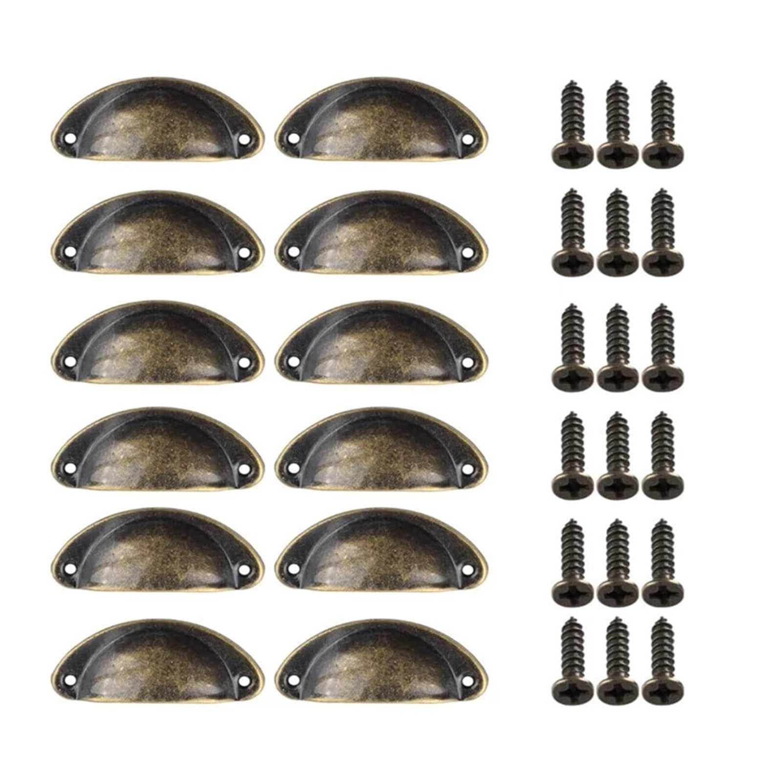 Wylqen Half Moon Handles 12Pcs Vintage Shell Cup Pull Drawer Handles