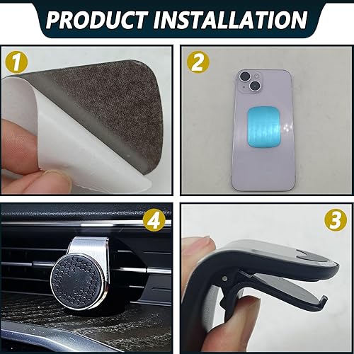 Miniatura 7 de Fuerte soporte magnético para teléfono para automóvil, soporte universal para teléfono con ventilación de automóvil, rotación de 360, soporte