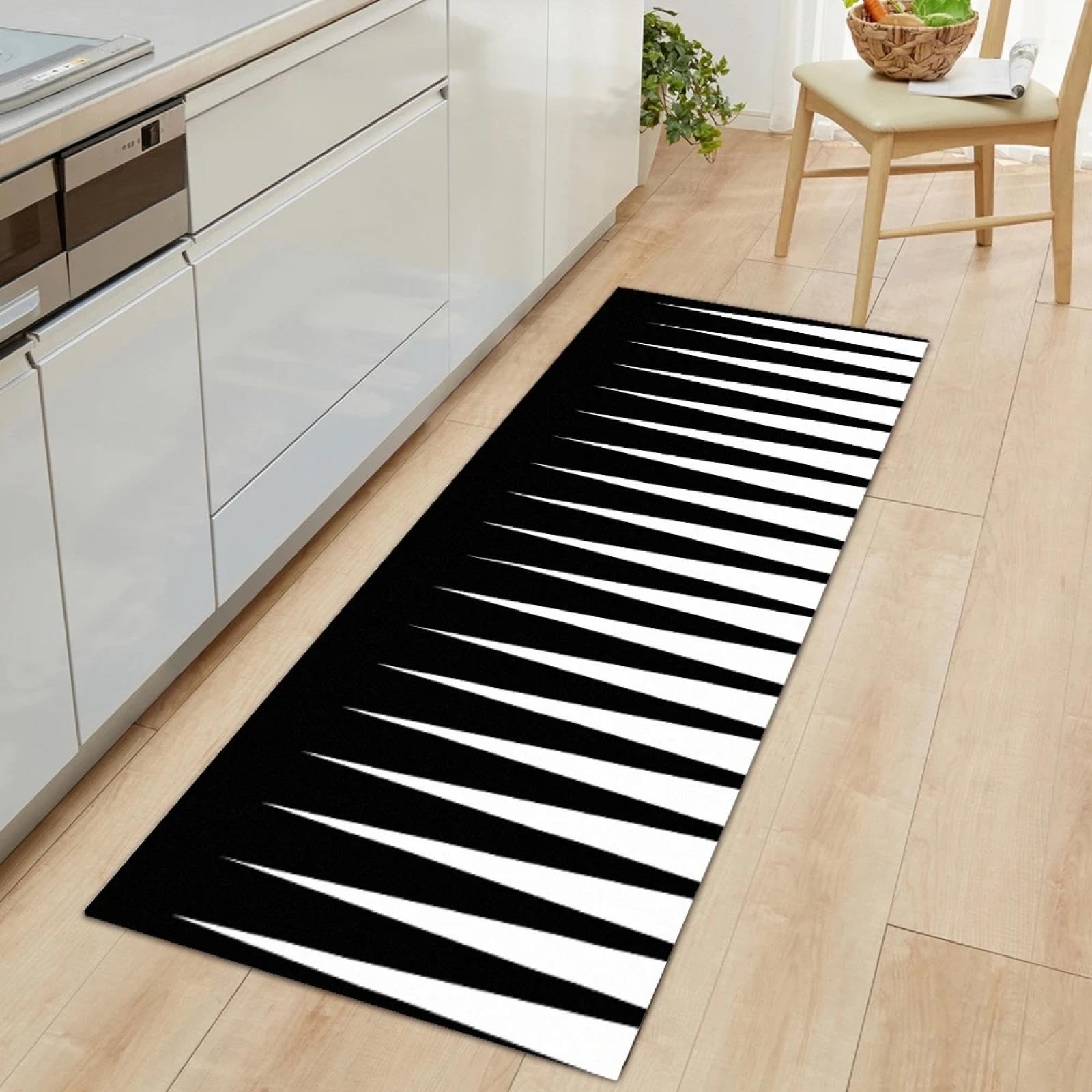 Alfombra de cocina antideslizante, felpudo de entrada moderno y pasillero de 80x150