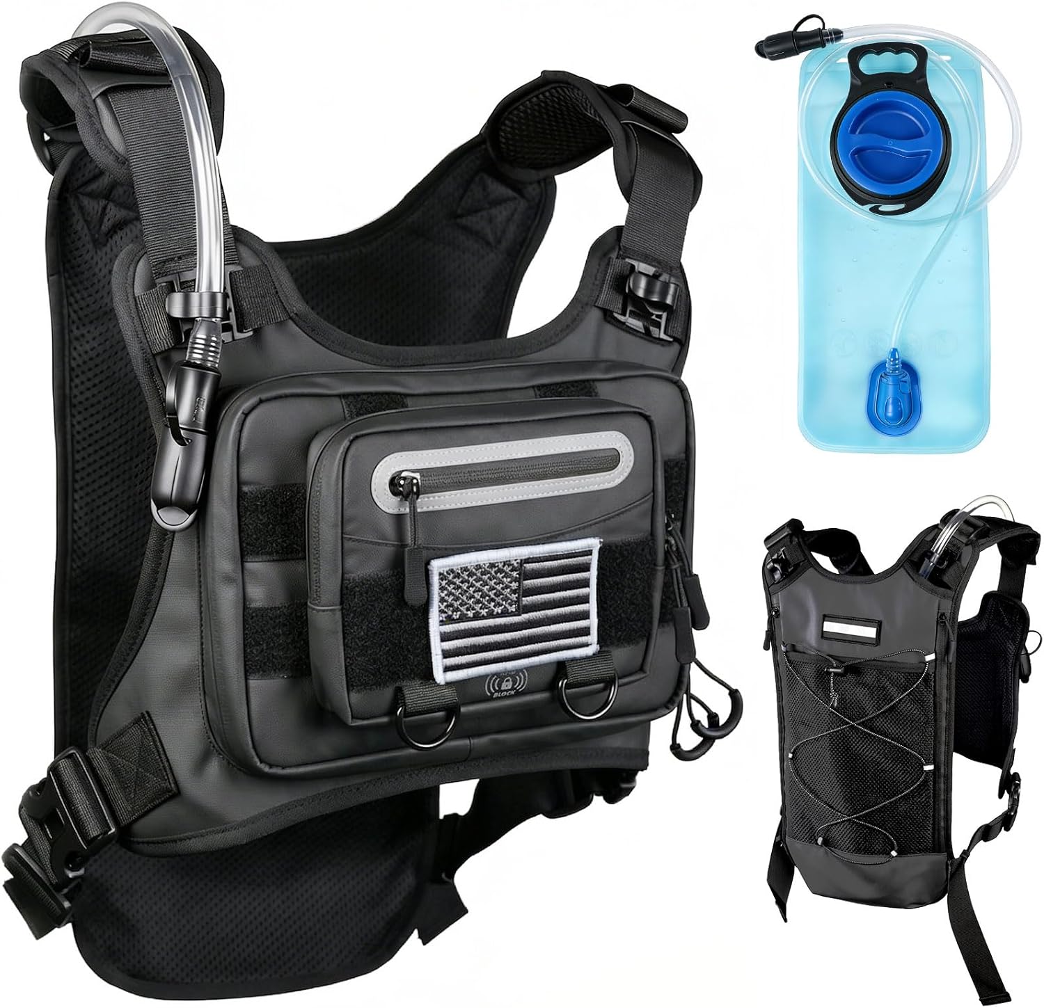Hydration Vest for Running - Lightweight Chest Pack with 2L Water Bladder - Large Capacity & No-Bounce for Hiking Marathon Mountain Biking