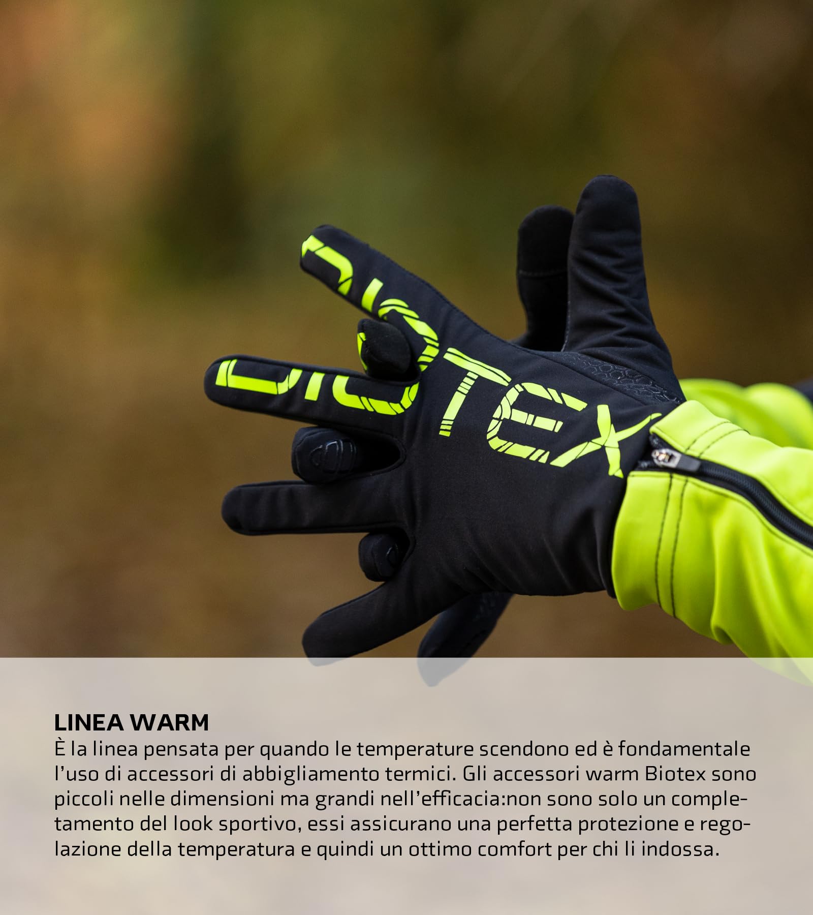 BIOTEX Guantes térmicos táctiles para invierno, con tecnología táctil, ropa interior técnica deportiva, ideal para ciclismo, MTB, correr y caminar