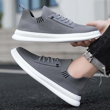 Running Shoes Men - Men's Breathable Lightweight Sneakers for Walking Running Gym Casual Outdoor Sports with Comfortable Mesh Slip On Design