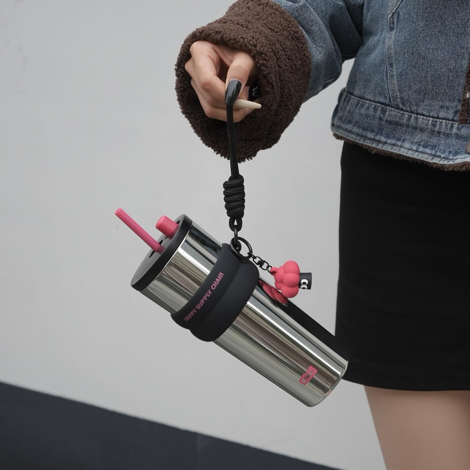 24 oz Stainless Steel Tumbler with Lid and Straw, Insulated Water Bottle Leak Proof for Hot and Cold, Portable Travel Coffee Mug, Reusable Coffee Cup for Women, Sliver - Image 4