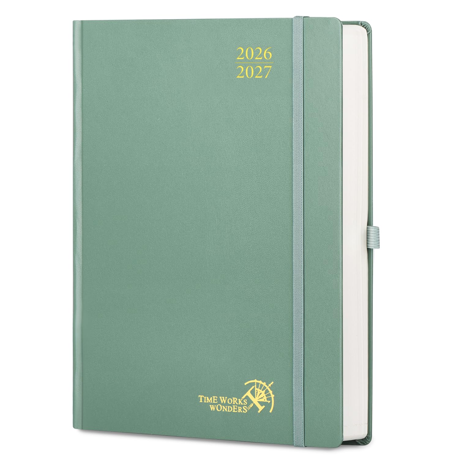 POPRUN Academic Diary 2026-2027 Day to Page A4 Hardback Mid Year Daily 26/27 Planner (Aug'26 - Jul'27) A Day per Page 30 Minutes Interval Appointment Book(Midnight Green) — image 1
